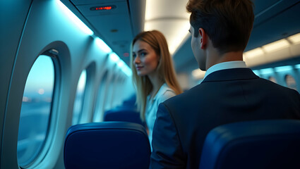 Ensuring Airline Passenger Safety: Stringent Security Measures, In-Flight Protocols & Emergency Evacuation Procedures - Stock Photo Concept