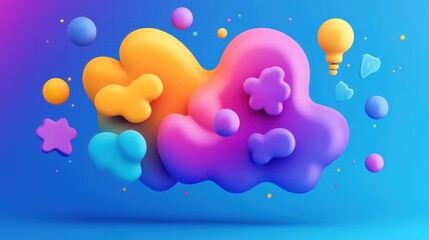 Colorful abstract shapes in a playful arrangement.