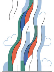 Colorful Abstract Striped Background Inspired by New York City