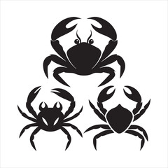 crab line art silhouette vector