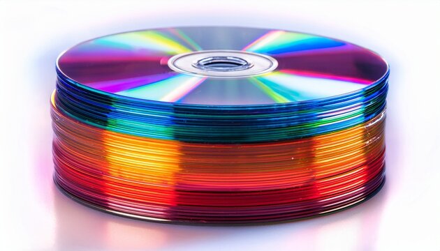 stack of colorful cd roms