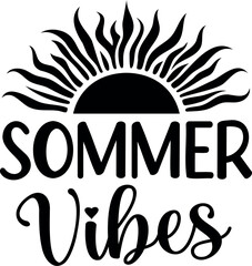 Sommer Vibes. Summer vector lettering. German text: Summer Vibes.