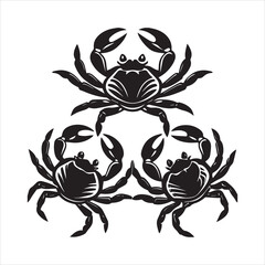 crab line art silhouette vector
