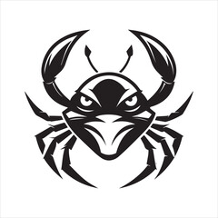 crab line art silhouette vector