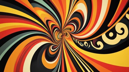 Colorful, dynamic abstract design with radiating lines.