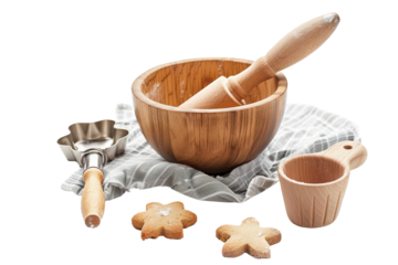 Cookie making with rolling pin and star-shaped molds inside.