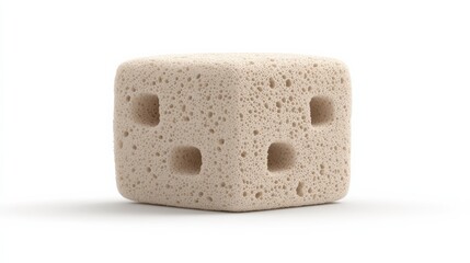 High-quality isolated image of a loofah sponge, placed on a pure white background, perfect for graphic design or self-care marketing