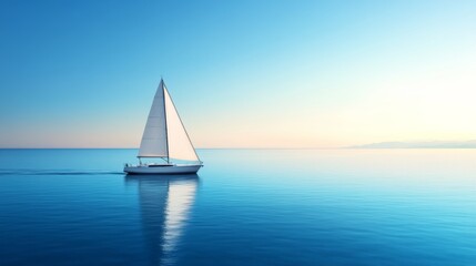 Fototapeta premium High-quality isolated image of a sailboat, placed perfect for marine transport and recreational travel promotions
