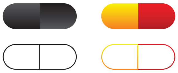 Capsule Icon Set with Colorful Gradient Design.