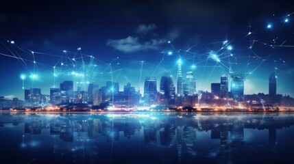 5G, 6G, Big data wireless network, high speed internet, cloud computing or connect diagram technology, Data storage, service, synchronize, online, financial, Connectivity global, smart city,