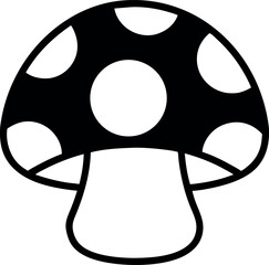 Mushroom line art icon vector illustration