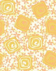 flowers with leaves seamless pattern on background