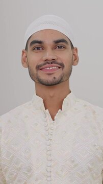 Vertical Video of Muslim Man Greting Adab