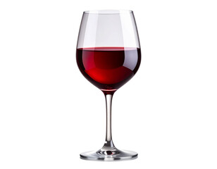 Elegant Tall Red Wine Glass with Swirling Wine, isolated on transparent background