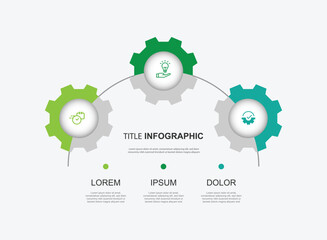 3 step design infographic template. Vector diagram information with paper style and icons suitable for workflow, business information and web presentation.