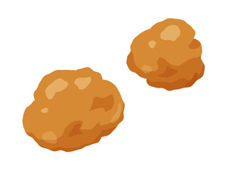 唐揚げが2個のイラスト