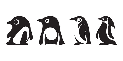 Isolated on white background, penguin vector icon child cartoon character illustration symbol graphic doodle