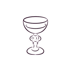 Dessert Bowl Line Art Illustration