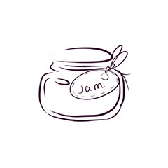 Vintage Jam Jar Outline Drawing