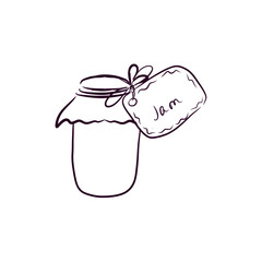Vintage Jam Jar Outline Drawing