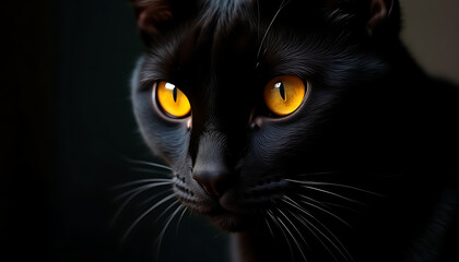 Black Cat Gaze Golden Eyes Captivating Charm Unleashed Mysterious Aura (Exact 150 characters)