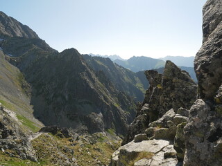 Majestic Rocky Mountain Ridge with Panoramic Valley View