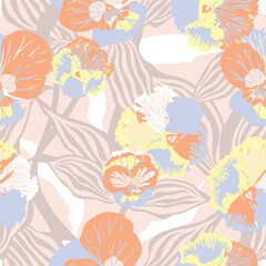  seamless watercolor pattern background. Leave vector illustration. Watercolor print in rustic vintage style, textile or wallpapers.