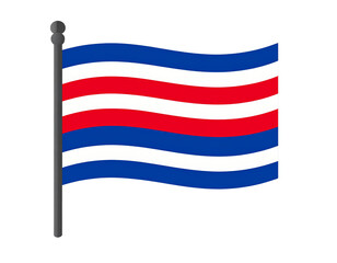 Minimalist Flat Design Flag Icon with Bold Stripes, isolated on transparent background