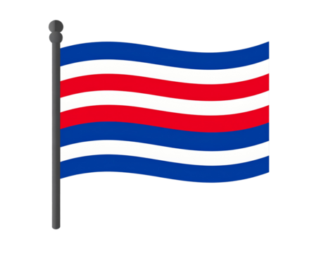 Minimalist Flat Design Flag Icon with Bold Stripes, isolated on transparent background