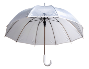 Minimalist Clear Bubble Umbrella with White Trim, isolated on transparent background