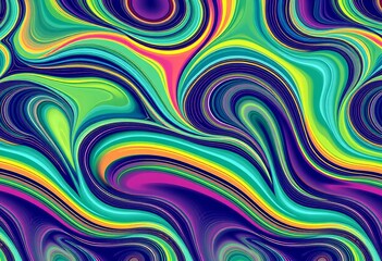 Obraz premium Abstract seamless vector pattern with flowing, dynamic, curling lines creating a wave-like effect, modern, digital