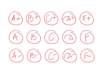School handwritten grades