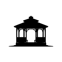 Elegant Octagonal Garden Gazebo Silhouette for Outdoor Relaxation and Ambiance