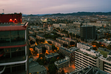 Diagonal Mar Skyscrapers: Modern Architecture and Urban Horizon.

An aerial view of Barcelona's...