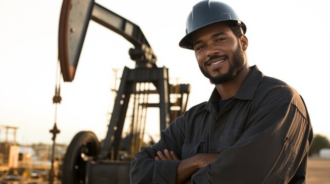 Professional image of an oilfield supervisor with a seamless perfect for workforce branding and industry promotions