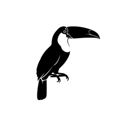 Naklejka premium Tropical Toucan Bird Silhouette Vector Illustration Art