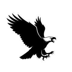 Majestic Eagle Silhouette in Flight Majestic Bird Silhouette Majestic Raptor Silhouette