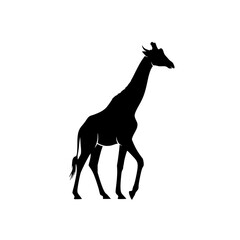 Majestic Giraffe Silhouette Walking Proudly Across Open Savannah Landscape