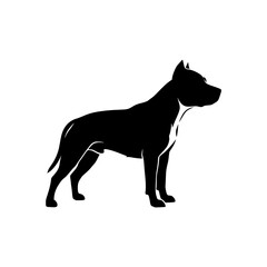 Athletic Dog Silhouette Standing Proudly Ready for Action Outdoors