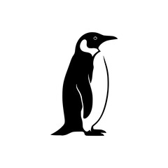 A Silhouette of a Majestic Emperor Penguin Standing Proudly
