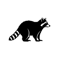 Obraz premium A Detailed Black Silhouette of a Raccoon in Profile