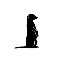 Standing Meerkat Silhouette Profile View Animal Art