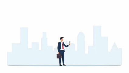 Flat Vector Illustration: Analyzing Service Industry Growth through Consumer Trends, Tech Integration, and Operational Efficiency for Market Expansion