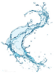 Blue Water Splash Dynamic Flowing Liquid Swooshing Movement Isolated Background vector