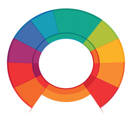 Fototapeta premium Colorful Circular Chart Segments Data Visualization Graphic Design Template vector
