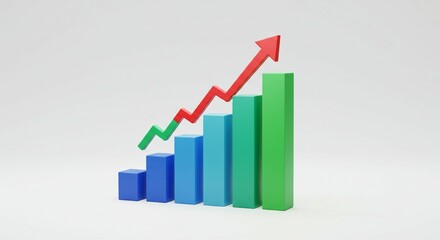Growing bar graph illustration
