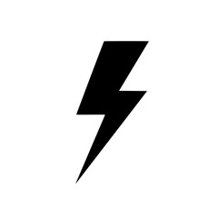 A Simple Black Silhouette of a Lightning Bolt on a White Background