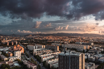 Barcelona Urban Coastline: Beach, Cityscape, and Distant Mountains

An aerial view of Barcelona's...