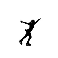 Female Figure Skater Performing a Dynamic Pose Silhouette
