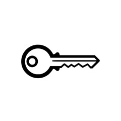 Simple Silhouette of a Key for Security and Access